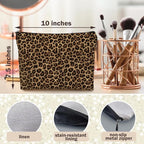 DILSJ Trendy Retro Leopard Print Makeup Bag, Rustic Cheetah Cosmetic Bags For Women, Leopard Gifts For Women, Cheetah Print Gifts Zipper Makeup Pouch Travel Organizer Toiletry Bag