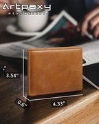 Mens Wallet Genuine Leather Bifold RFID Blocking Wallet - Image 6