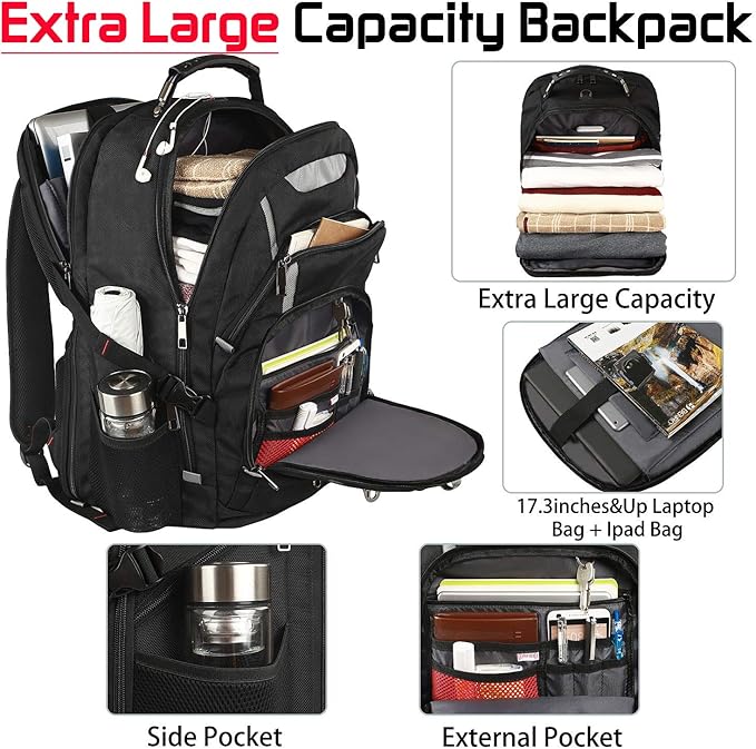 18.4 Laptop Backpack for Men, 55L-60L Extra Large Gaming Laptops Backpack - Image 2