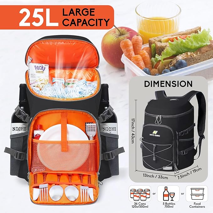 N NEVO RHINO Backpack Coolers Insulated Leak Proof 36/54 Cans, Portable - Image 4