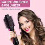 Hair Dryer Brush Blow Dryer Brush in One, Upgraded 4 in 1 Hair Dryer and Styler Volumizer with Negative Ion Anti-frizz Ceramic Titanium Barrel Hot Air Hair Straightener Brush