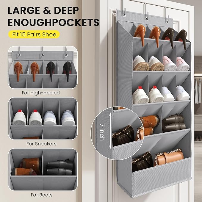 Over the Door Shoe Organizer for Closet, Shoes Rack for Closet - Image 4