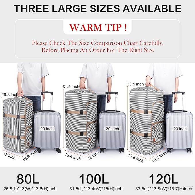 80L Duffle Bag for Travel, Large Foldable Waterproof Travel Duffel Bags - Image 3