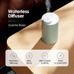 Airversa Waterless Diffuser for Essential Oil, Car Diffsuer, Battery Operated Nebulizer, 0.7 Fl Oz/ 20mL, Mini Scent Air Machine, 3 Timers & 3 Mist Levels for Home, Room, Car, Office - AN6 Green Lily