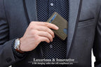 SERMAN BRANDS RFID Blocking Slim Bifold Genuine Leather Minimalist Front Pocket - Image 2