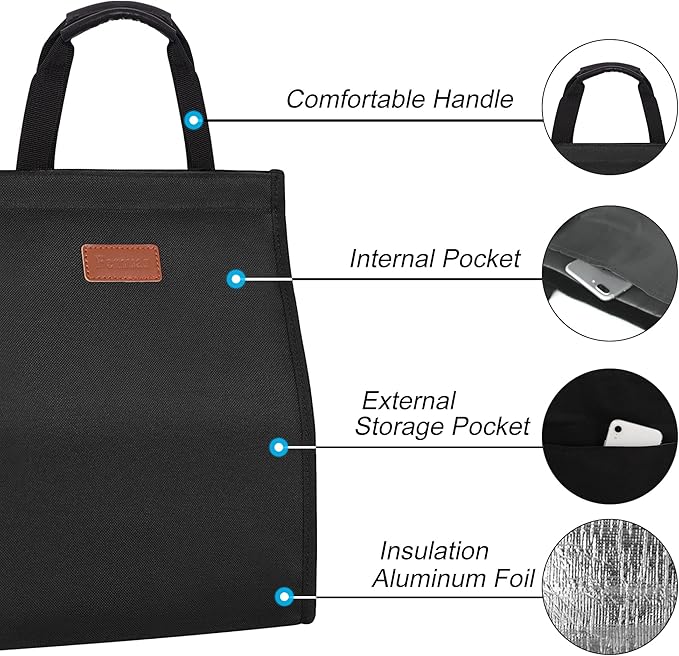Lunch Bags for Women Insulated Reusable Lunch Tote - Image 3