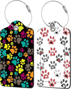 2 Pack Paw Pattern Luggage Tags by EOBKLAX