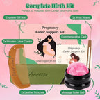 Arrozon 2 Pcs Labor Comb & Massage Roller Ball Kit, Birthing Pregnancy and Hospital Bag Must Haves, PostPartum Home Delivery Essentials, Wooden Birth Comb Pain Relief Baby Shower Gifts for Mom