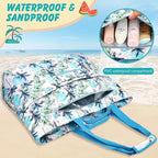 Extra Large Beach Bags for Women, Waterproof Sandproof Beach Tote Bag Zipper - Image 8