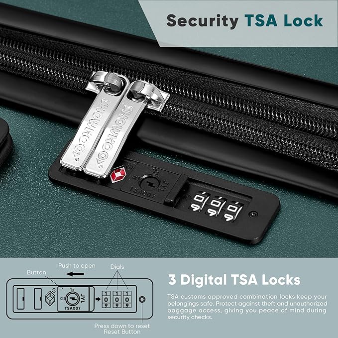SHOWKOO Luggage Sets 3 Piece 100% PC Ultra Tough Hardside Expandable Suitcases - Image 7
