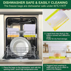 SPLF 10 Pack Stand-Up Reusable Quart Freezer Bags Dishwasher Safe, Extra Thick - Image 5