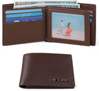 VISOUL Mens Carbon Fiber Leather Bifold Wallet - Image 2