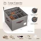 Criusia Shoe Organizer for Closet, 2 Pack Shoe Organizer - Image 2