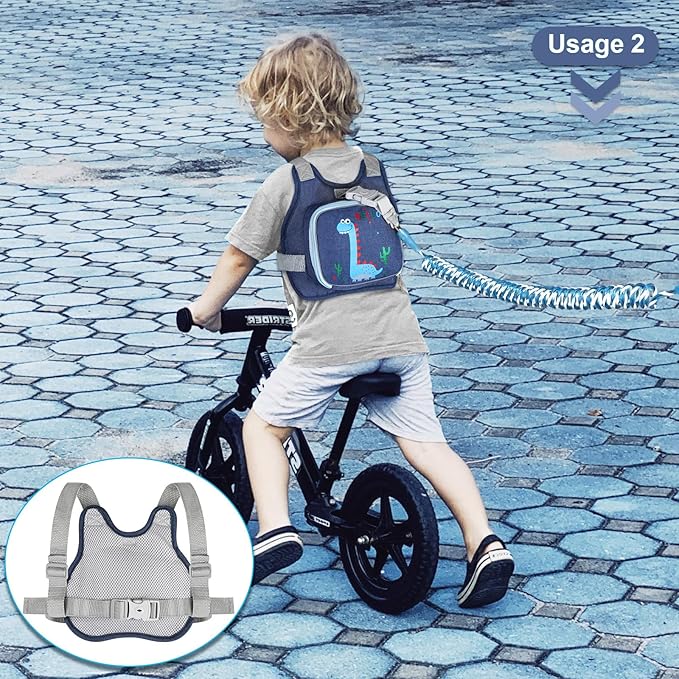 Toddler Harness Leash+ Anti Lost Wrist Link, Accmor Cute Dinosaur Kids Harness - Image 6