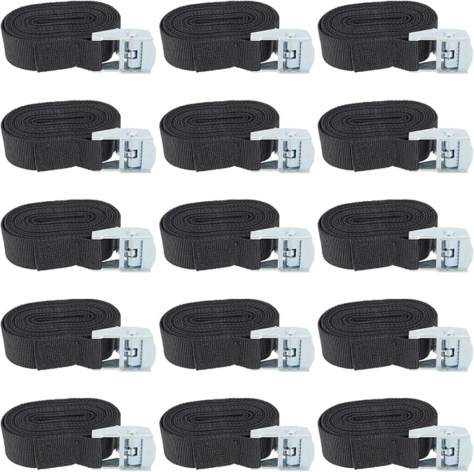 JOIKIT 15 Pack 6.5 Feet x 1 Inch Lashing Straps, Cam Buckle Tie Down Strap up by JOIKIT