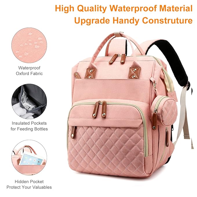 Diaper Bag, Backpack with Changing Station, Waterproof Baby Bag - Image 3