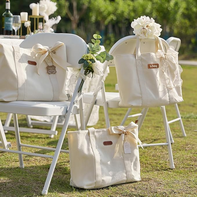 AW BRIDAL Monogram Canvas Tote Bag - Image 8