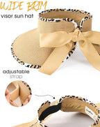 Camptrace Sun Visors for Women Wide Brim Beach Hat Foldable Straw Visor Hat - Image 4