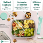 Everusely - Bento Box - Green, 37oz / 1.1 L - Stainless Steel Lunch Box - 3 - Image 4
