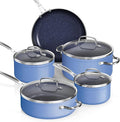 Nuwave Healthy Duralon Blue Ceramic Nonstick Coated 9pc Cookware Set, by NuWave