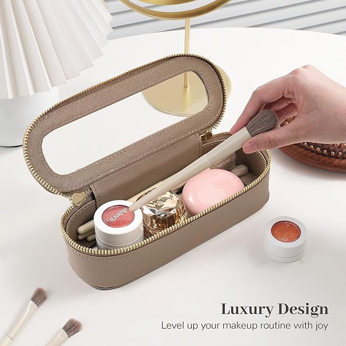 Aveniee Slim Clear Makeup Brush Bag, Small Cosmetic Brush Holder, Mini Toiletry - Image 2