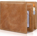 Mens Wallet Genuine Leather Bifold RFID Blocking Wallet by Artpaxy