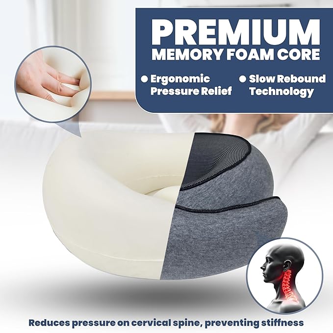 Upgraded Memory Foam Travel Neck Pillow - Image 3