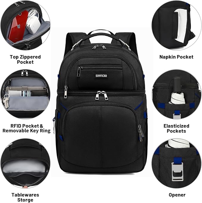 Insulated Cooler Backpack, Double Deck Leakproof Cooler Bag, Insulated Backpack - Image 3