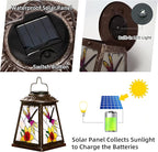 Dragonfly Solar Lantern with Shepherd Hook, Outdoor Hanging Metal LED Garden - Image 5