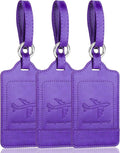 Teskyer Luggage Tags, 3 Pack Premium PU Leather Luggage Tags Privacy Protection by TESKYER