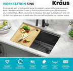 KRAUS Kore Workstation 27-inch Undermount 16 Gauge Black Stainless Kitchen Sink - Image 2