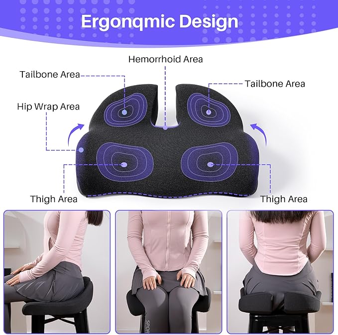 Seat Cushion for Office Chair, Large Thick Seat Cushion for Tailbone Pain Relief - Image 4