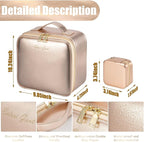 Makeup Travel Train Case with Mirror LED Light 3 Adjustable Brightness Large - Image 2