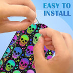 Neon Bright Human Skulls 2 PCS Luggage Tags, Privacy Cover ID Label - Image 3
