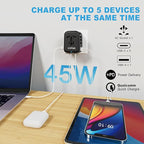 Universal Travel Adapter, GaN 45W International Power Adapter, 3 USB-C & 1 - Image 2