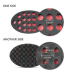 Set of 4 Big Holes Hair Brush Sponge Twist Wave Barber Tool For Dreads Afro Locs Twist Curl Black