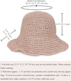 Womens Wide Brim Straw Sun Hat Foldable Floppy Crochet Beach Hat - Image 7