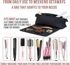 BAREFOOT CARIBOU Hair Tools Travel Bag and Heat Resistant Mat for Flat Irons, Straighteners, Curling Iron, and Haircare Accessories, 2-in-1 design, with Interior Pockets, Portable Organizer