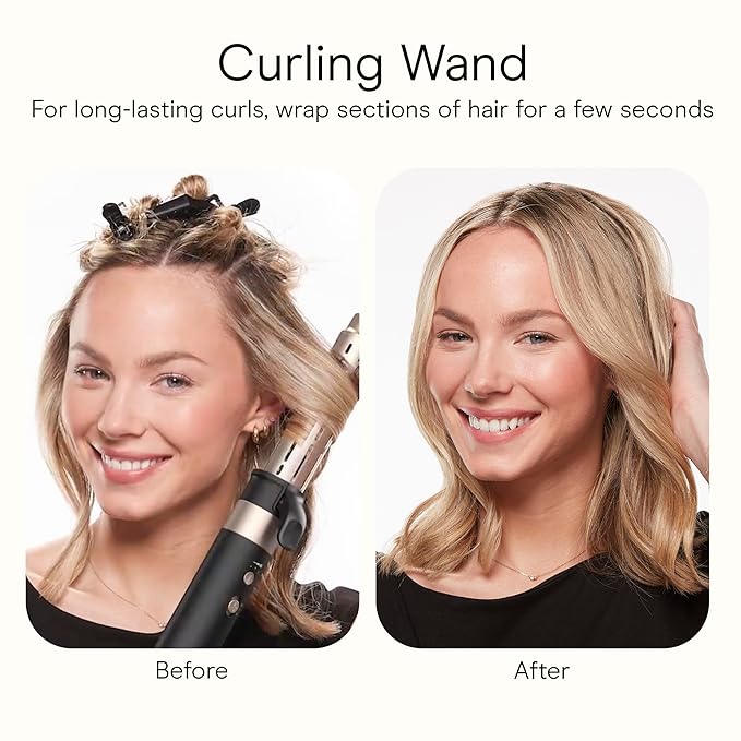 Infiniti PRO CONAIR Wet-to-Dry Styling Wand, Multi Hair Styling Tool for Curls, Waves, Blowouts, and Volume, 4 Attachments & Storage Bag, Amazon Exclusive, Black