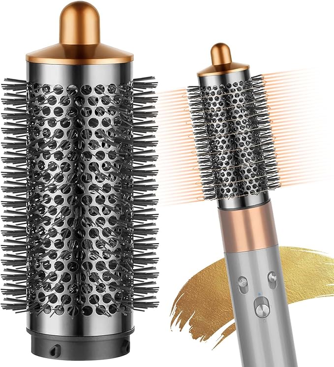 Round Volumizing Brush Attachment for Airwrap, Oval Shape, Hair Styling Tool,Gold