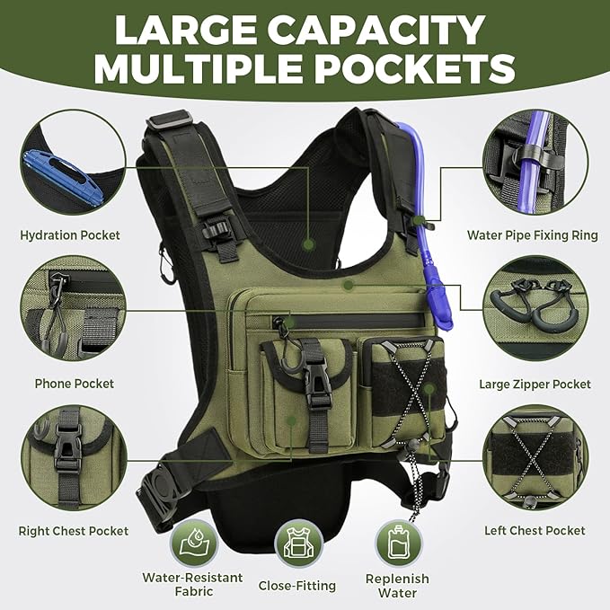 USA Original Patent Running Hydration Vest Backpack, Lightweight Chest Pack - Image 2