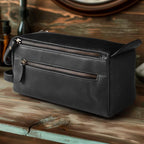 LEATHER VILLAGE Premium Leather Travel Toiletry Bag - Image 9