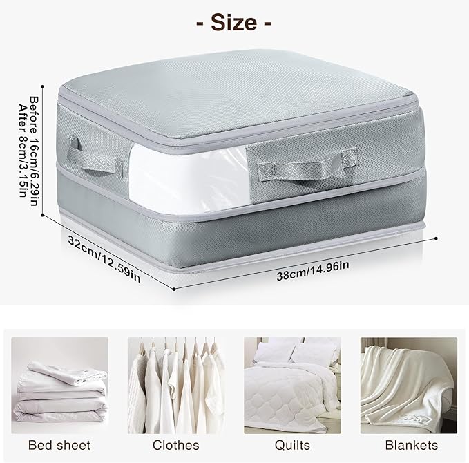 DIMJ Compression Storage Bags 8 Pack, 19L Clothes Storage Organizer - Image 2