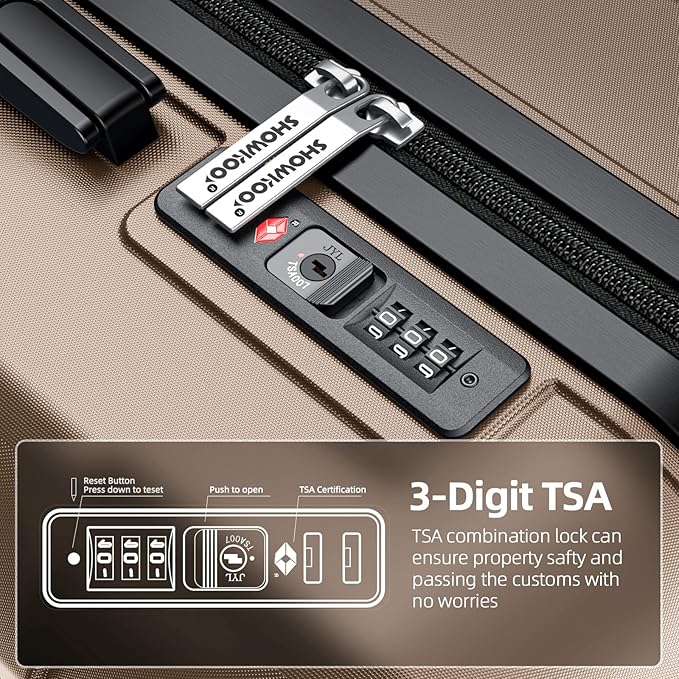 SHOWKOO Luggage Sets Expandable PC+ABS Durable Suitcase Double Wheels TSA Lock - Image 4