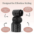 Kitsch Ceramic Thermal Hair Rollers for Women – Self Grip Hair Curlers for Heatless Curls Overnight - Volumizing Large Rollers for Short & Long Hair - For Long Lasting Frizz-Free Curls - Black, 8pcs