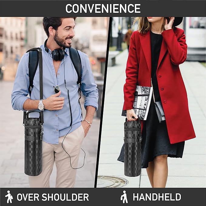 opux Wine Bag Single Bottle Carrier Tote, Insulated Wine Cooler Bag - Image 5