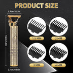 Professional Hair Clipper for Men - Rechargeable Cordless T-Blade Trimmer with 4 Guides, USB-C Fast Charge, Metal Body for Beard, Hair & Body Grooming