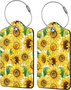 Blooming Sunflowers 2 Pcs Luggage Tags, Privacy Cover ID Label by Unknown