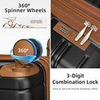 LARVENDER Luggage Sets 5 Piece Hardside Expandable Suitcase - Image 4