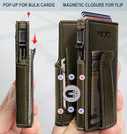 Men Wallet, with Money Clip Coins Pocket ID Window, Slim Front Pocket RFID - Image 3